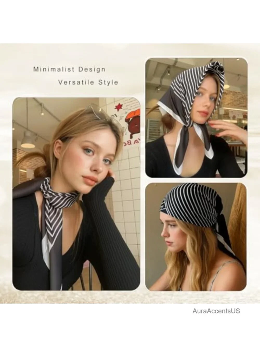 Satin Scarf for Women Square Head Wrap Hair Bandana 27.5 Inch